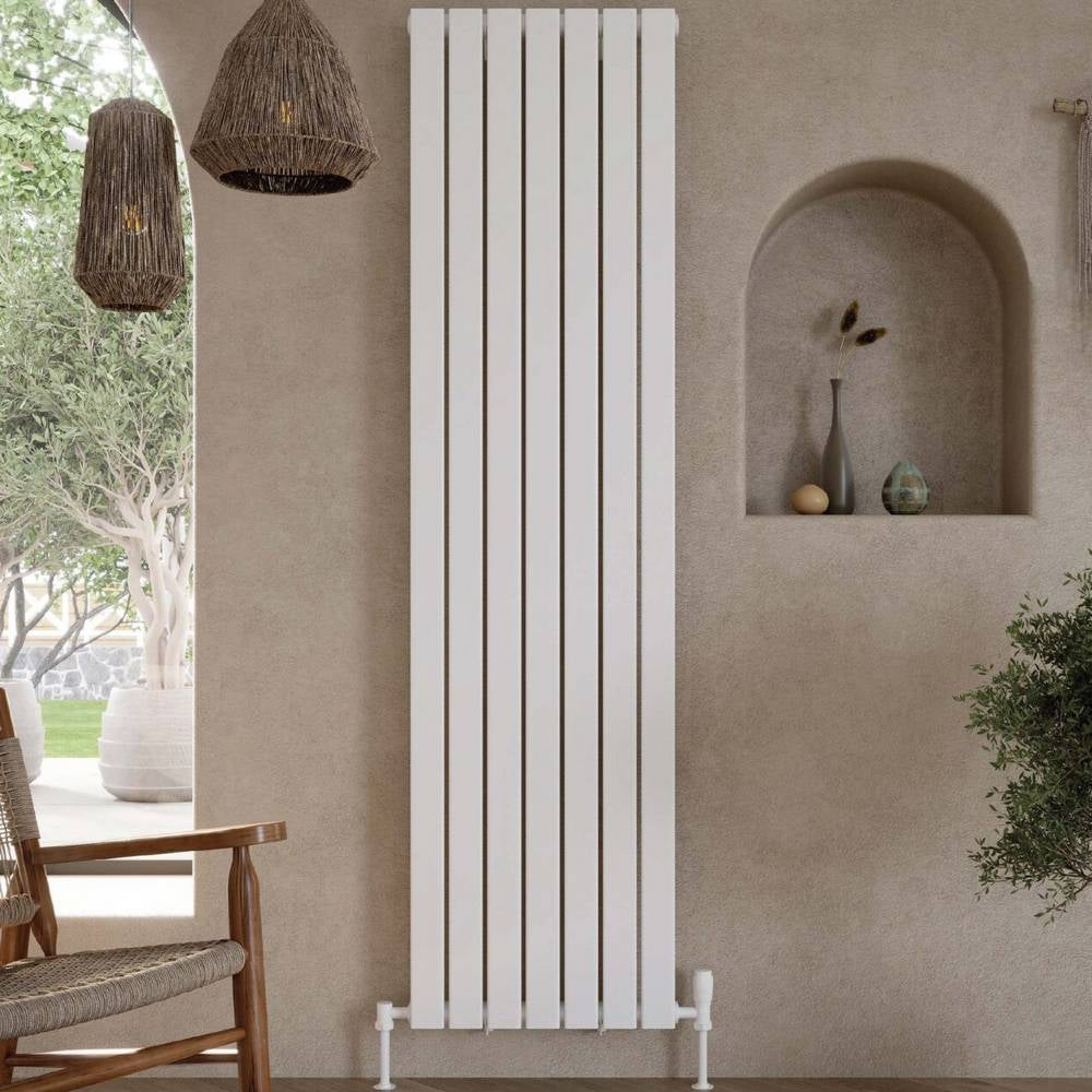 Scudo Bravo 1600 x 408mm White Vertical Single Designer Radiator