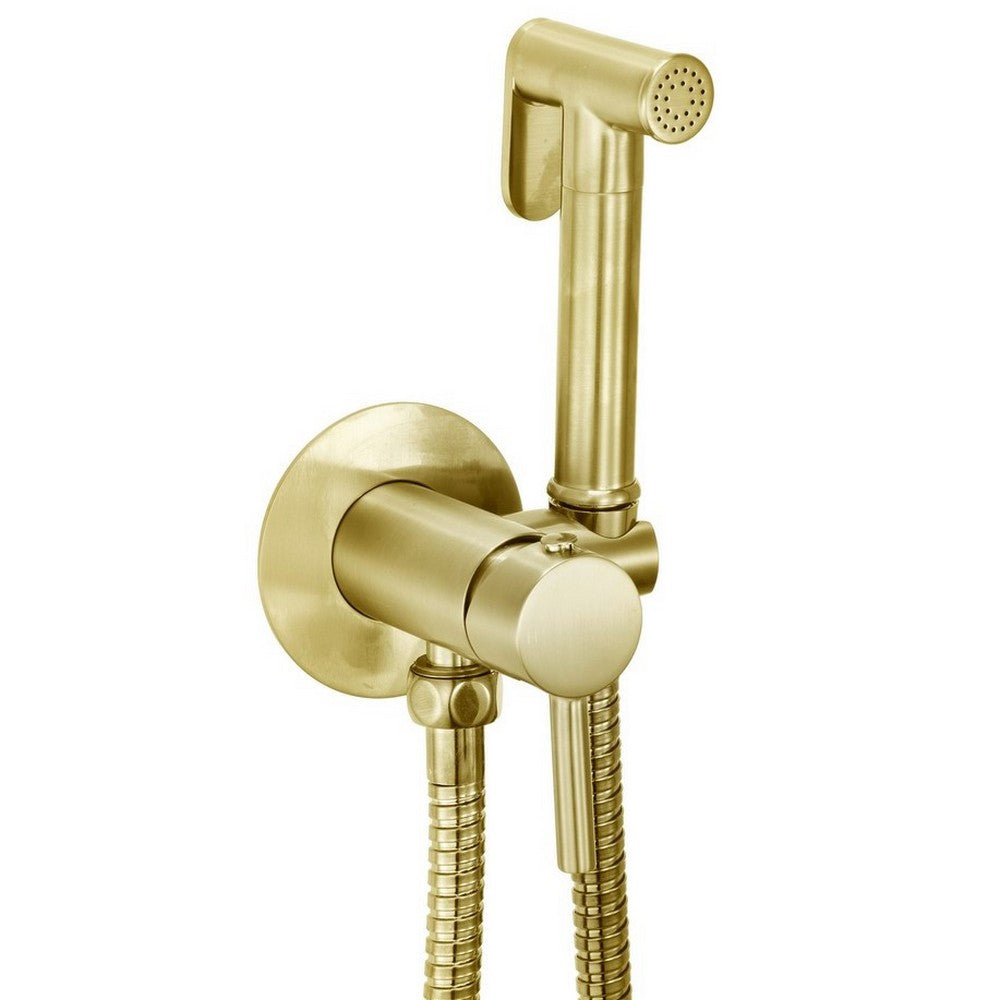 Scudo Brushed Brass Douche Handset with Outlet Elbow Manual Mixer