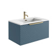 Scudo Chevron 800mm Twilight Blue Wall Mounted Vanity Unit with Basin