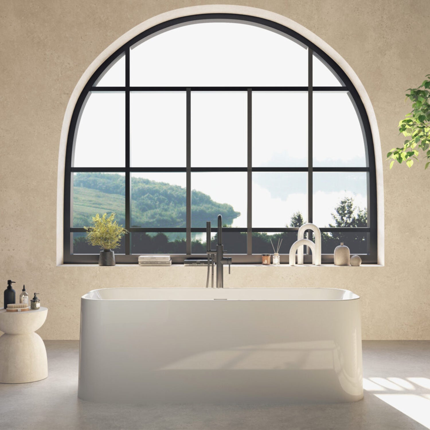 Scudo Choices 1700 x 700mm Freestanding Bath in Gloss White lifestyle