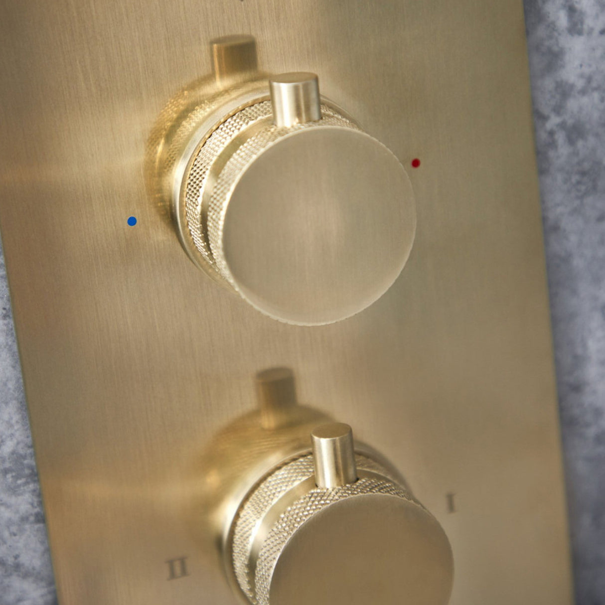 Scudo Concealed Three Outlet Shower Valve with Brushed Brass Plate valve lifestyle