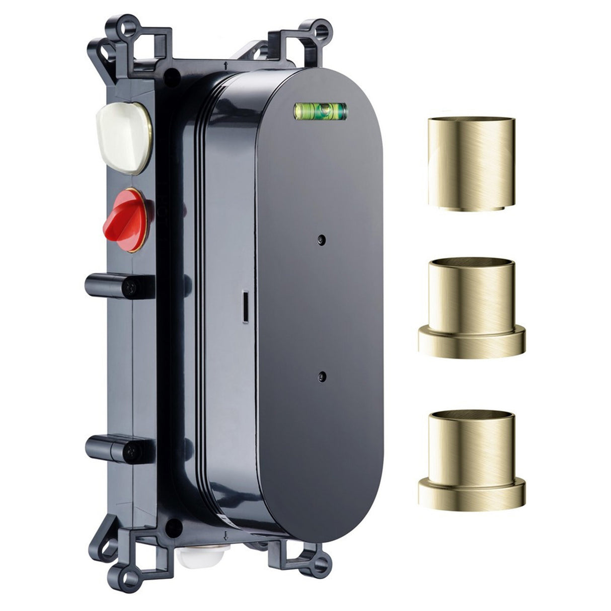 Scudo Concealed Three Outlet Shower Valve with Brushed Brass Plate valve only