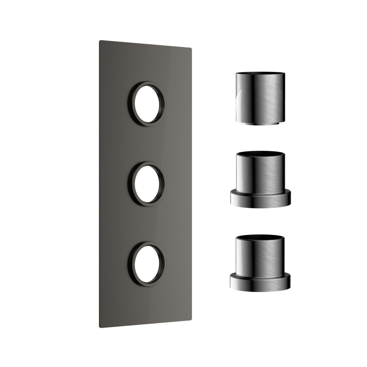 Scudo Concealed Three Outlet Shower Valve with Gunmetal Plate