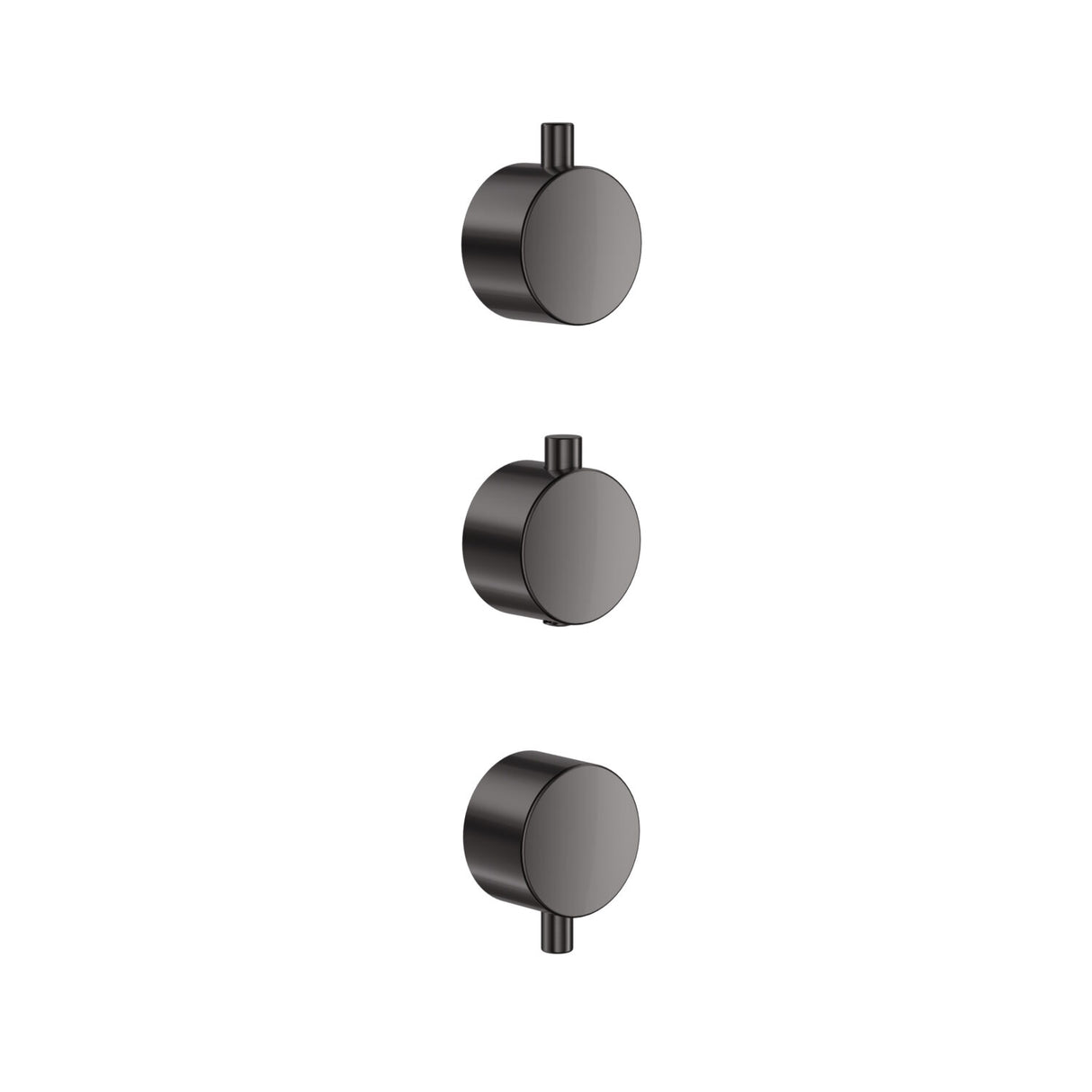 Scudo Concealed Three Outlet Shower Valve with Gunmetal Plate plain handles