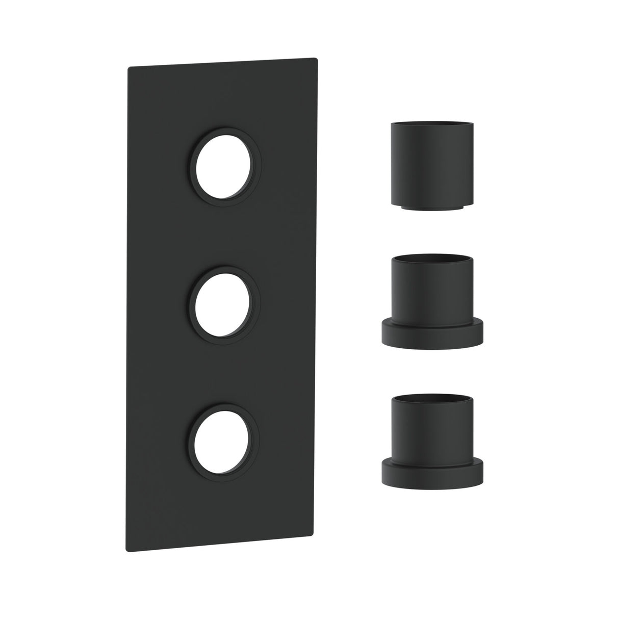 Scudo Concealed Three Outlet Shower Valve with Matt Black Plate