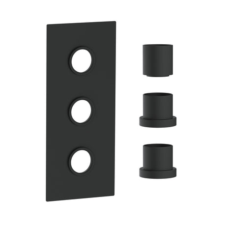 Scudo Concealed Three Outlet Shower Valve with Matt Black Plate