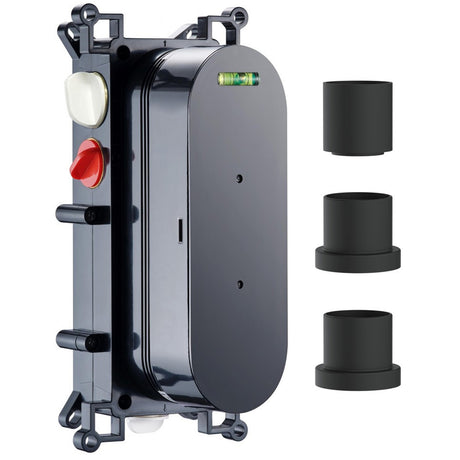 Scudo Concealed Three Outlet Shower Valve with Matt Black Plate valve only black