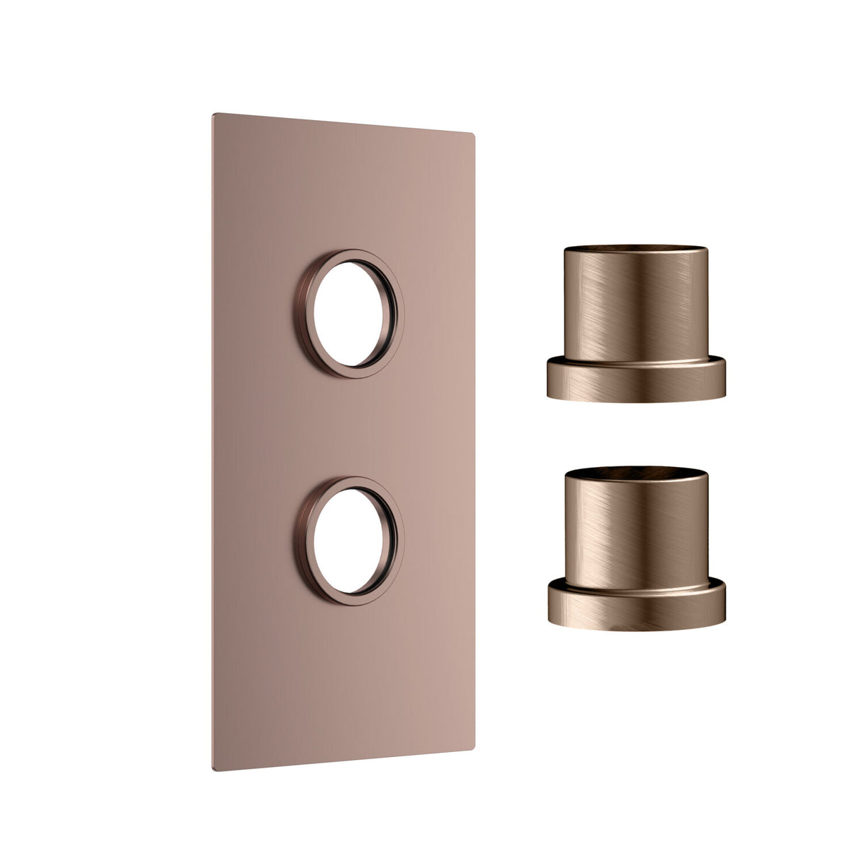 Scudo Concealed Two Outlet Shower Valve with Brushed Bronze Plate