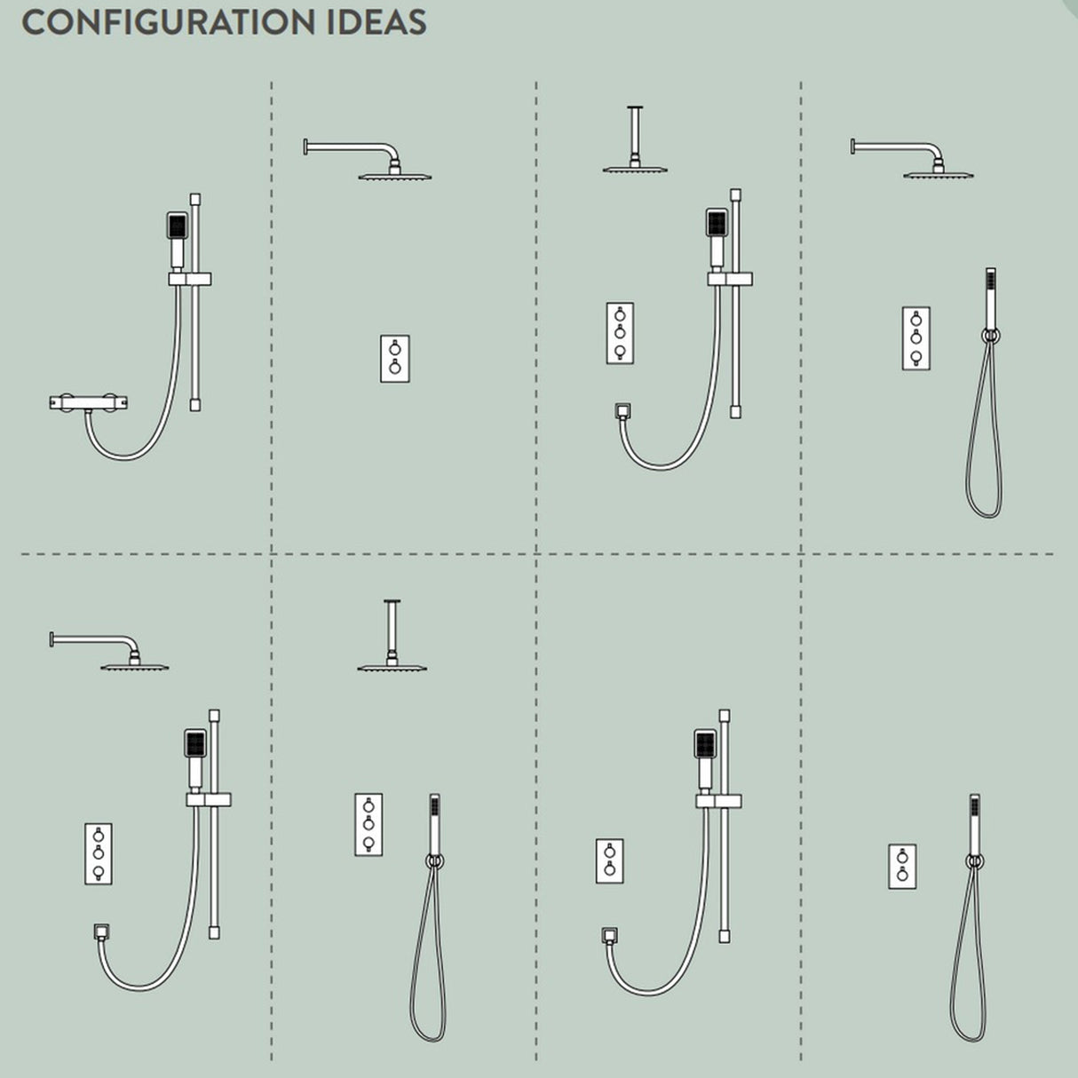 Scudo Concealed Two Outlet Shower Valve with Matt Black Plate valve only configuration ideas