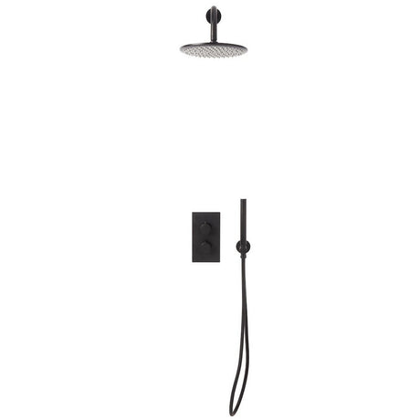 NU-029 Scudo Core Black Concealed Shower with Fixed Head and Handset
