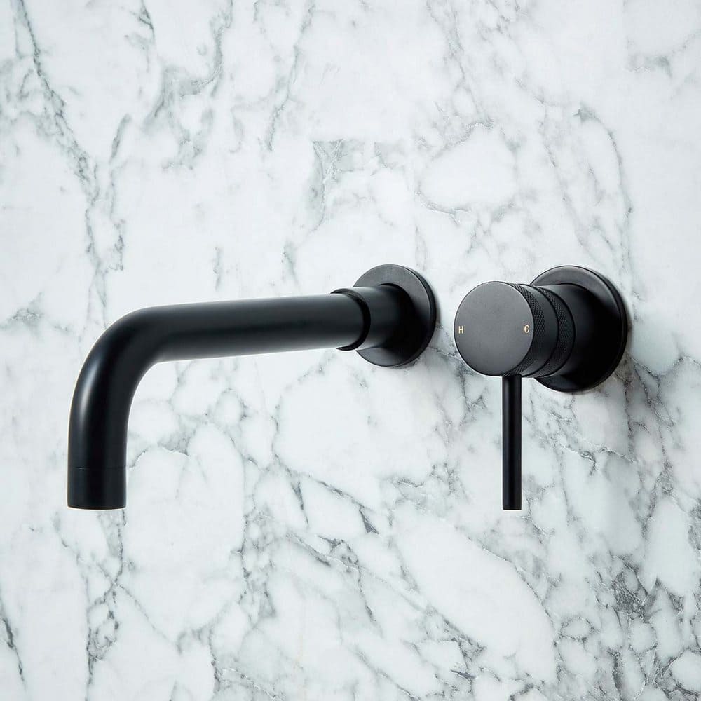 NU-014-V2 Scudo Core Black Wall Mounted Basin Tap (3)