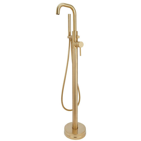 NU-018 Scudo Core Brushed Brass Freestanding Bath Shower Mixer (1)