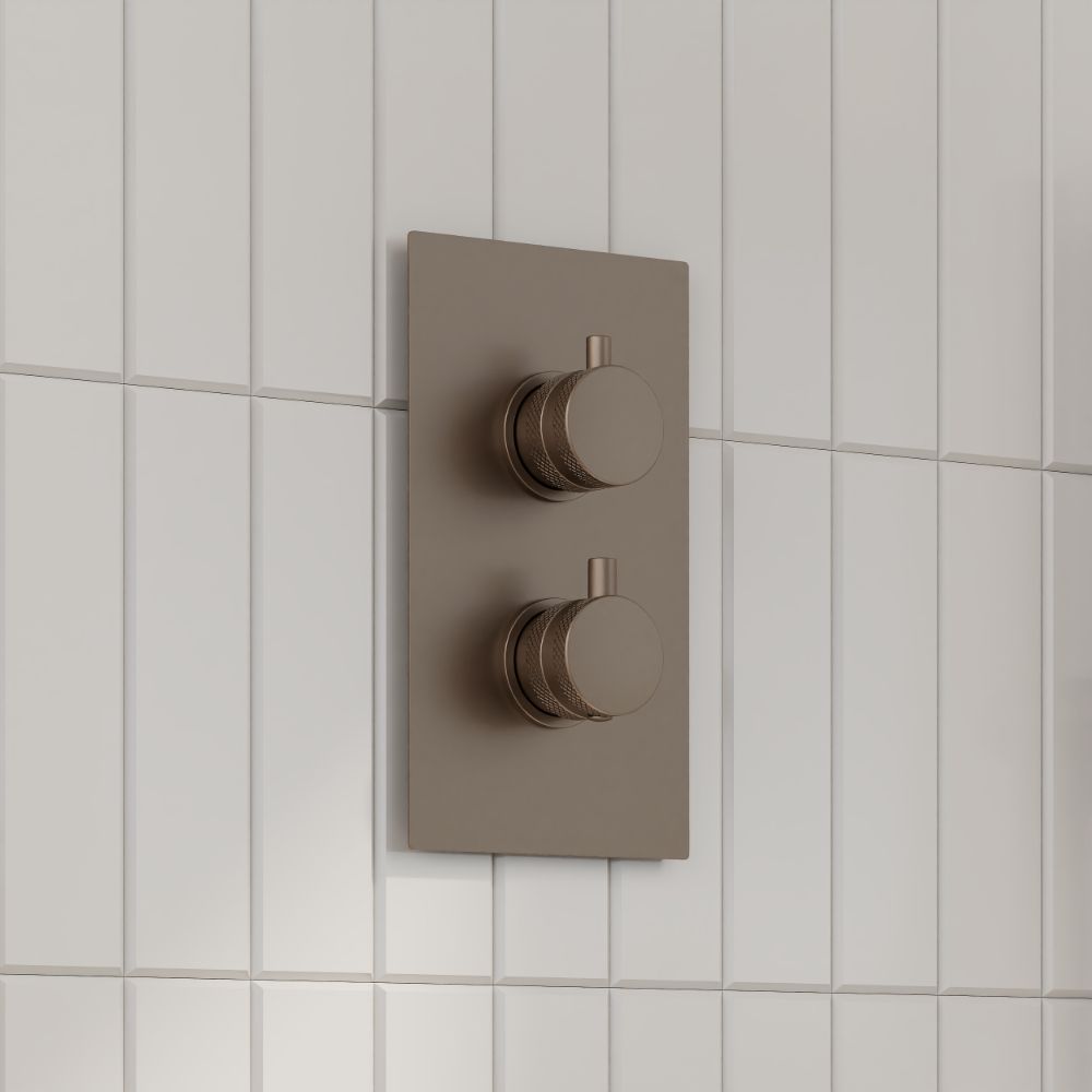 Scudo Core Brushed Bronze Concealed Shower with Fixed Head and Handset lifestyle 4