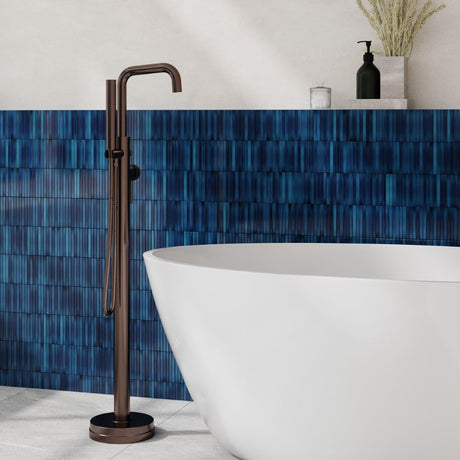 Scudo Core Brushed Bronze Freestanding Bath Shower Mixer lifestyle 1