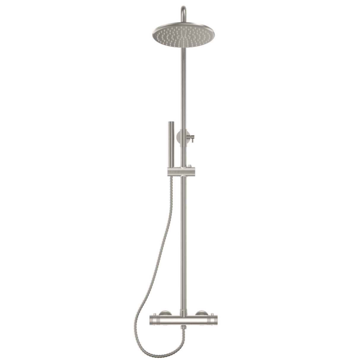 Scudo Core Brushed Nickel Round Rigid Riser Shower