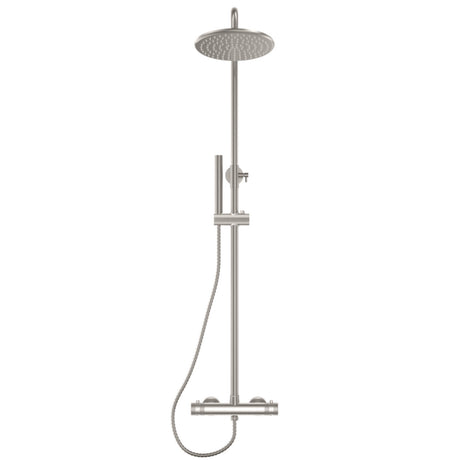 Scudo Core Brushed Nickel Round Rigid Riser Shower