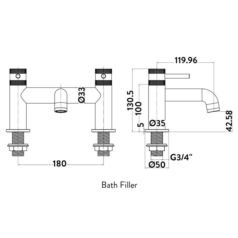 NU-007 Scudo Core Chrome Bath Filler (2)
