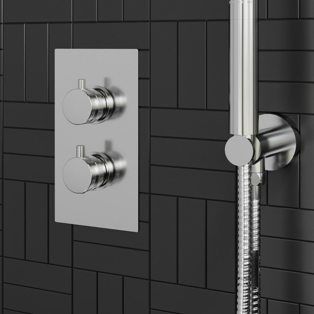 Scudo Core Chrome Concealed Shower with Fixed Head and Handset lifestyle 2