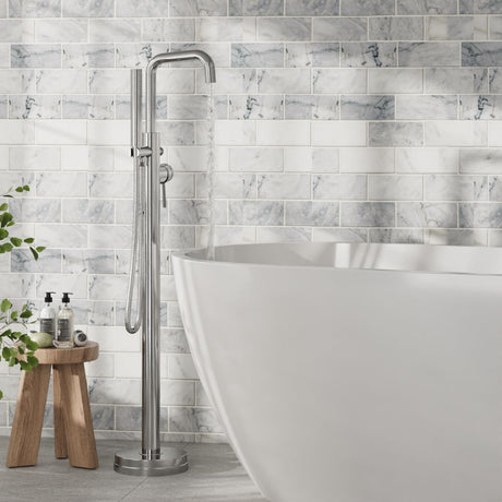 Scudo Core Chrome Freestanding Bath Shower Mixer lifestyle 1