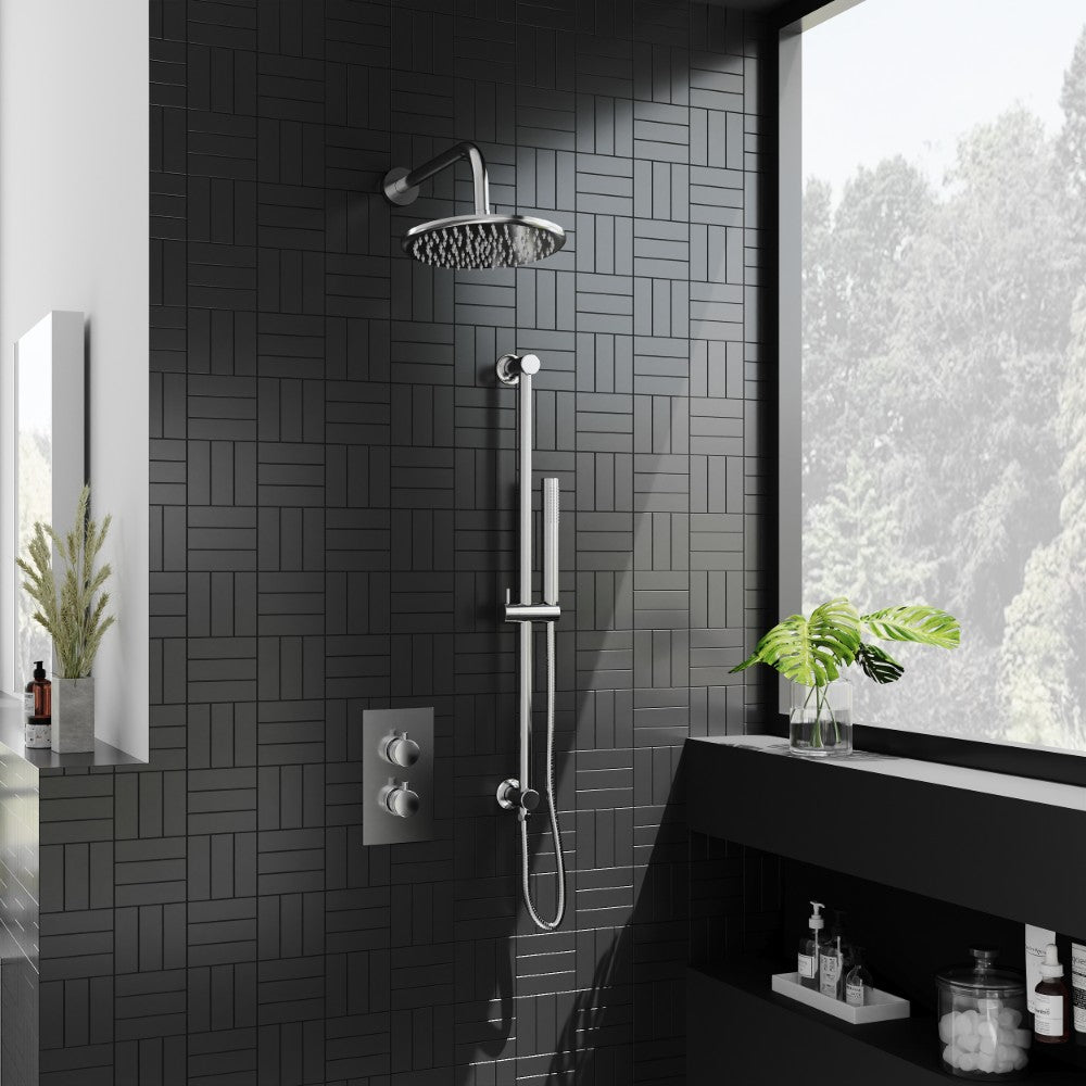 Scudo Core Chrome Round Valve with Riser Kit and Head lifestyle 1