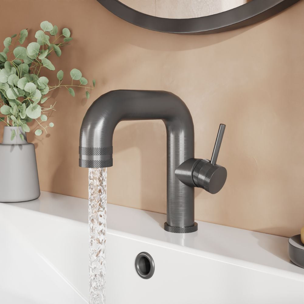 Scudo Core Gunmetal Side Lever Mono Basin Mixer lifestyle 2