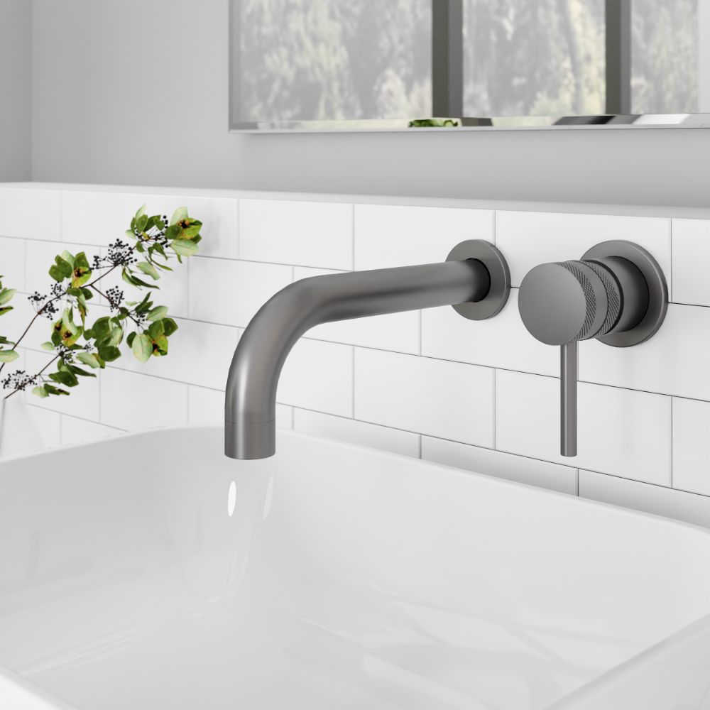 Scudo Core Gunmetal Wall Mounted Basin Tap lifestyle 2