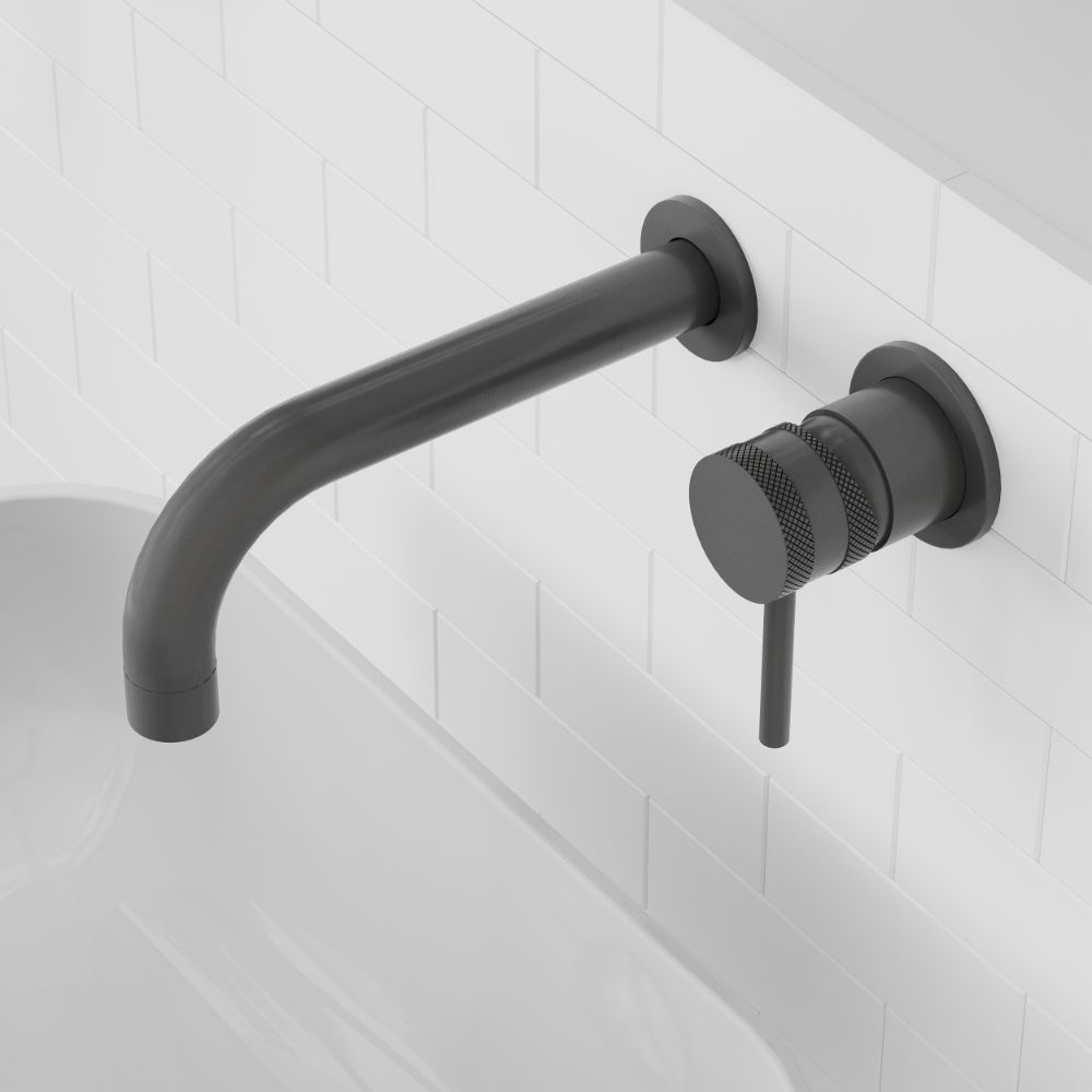 Scudo Core Gunmetal Wall Mounted Basin Tap lifestyle 3