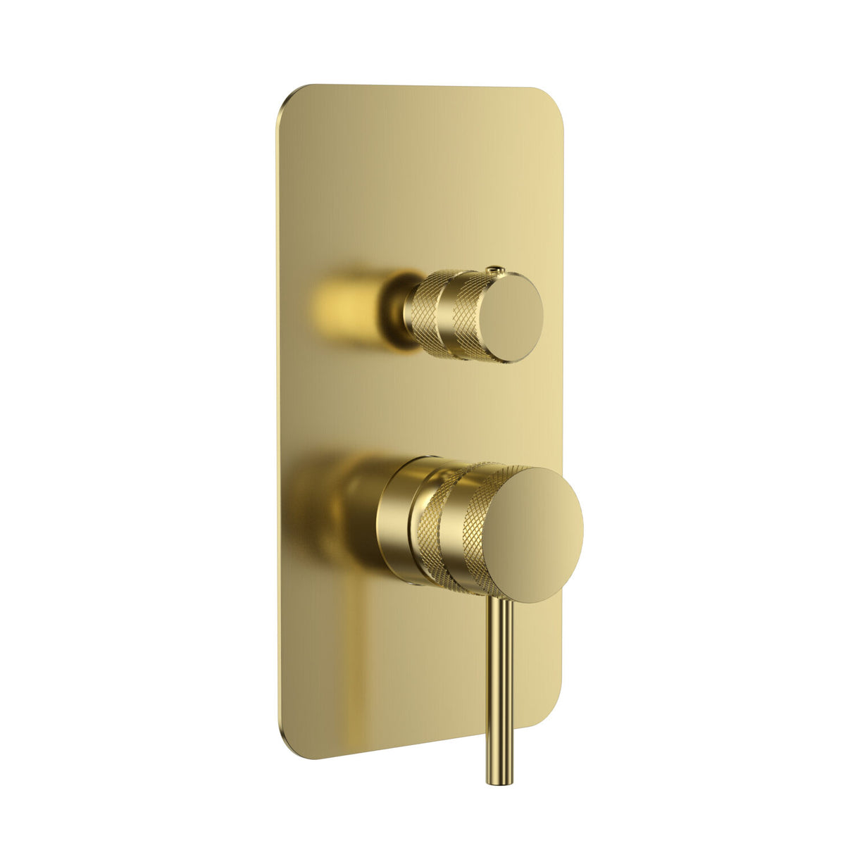Scudo Core Manual Dual Outlet Concealed Shower Valve in Brushed Brass