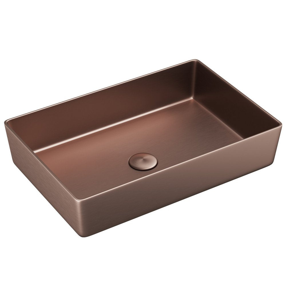 Scudo Core Metal Rectangular Countertop Basin Bronze
