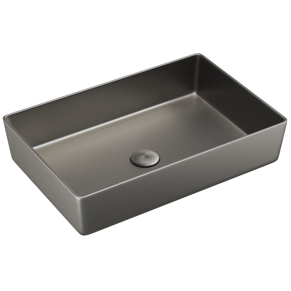 Scudo Core Metal Rectangular Countertop Basin Gunmetal