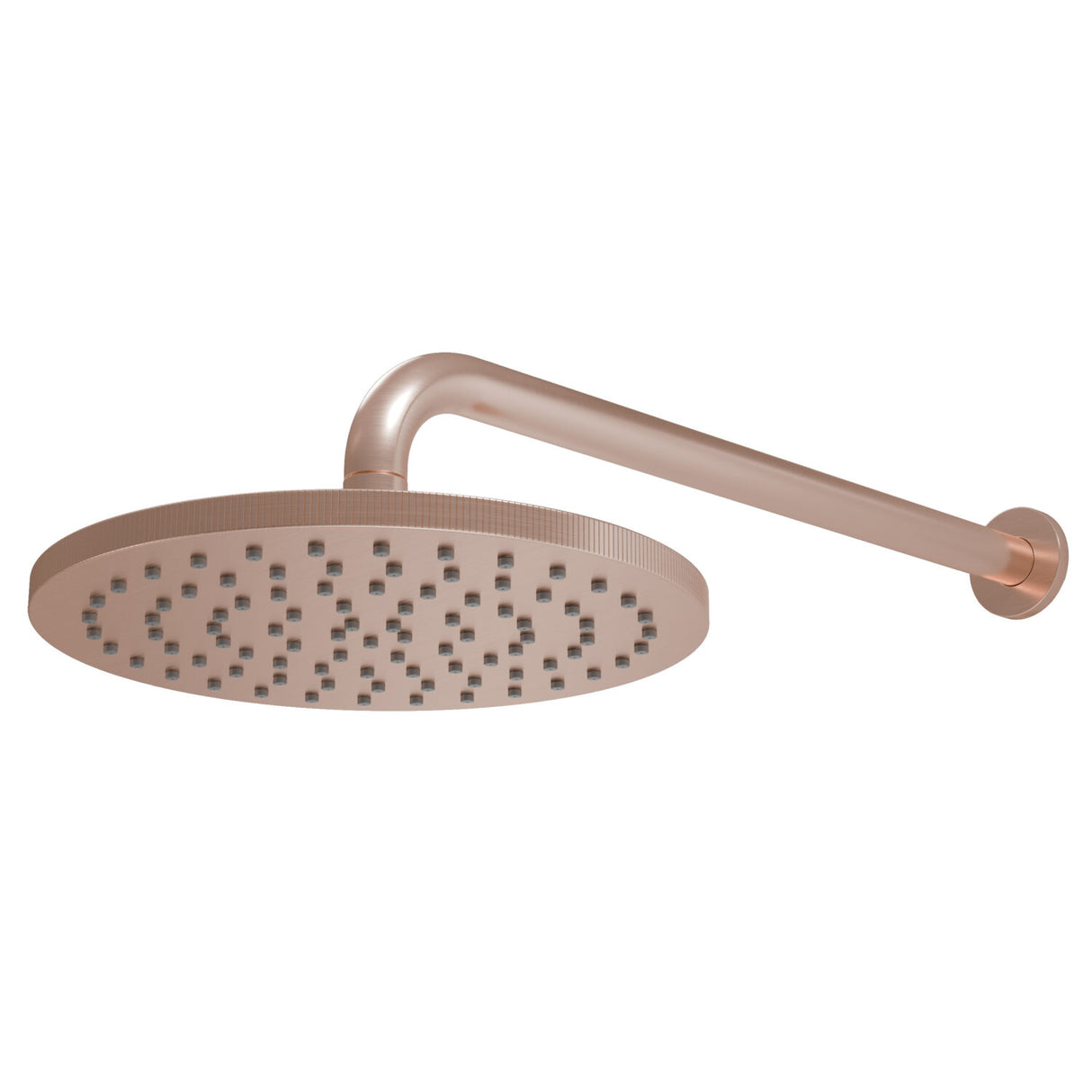 Scudo Core Round Shower Head and Arm in Brushed Bronze