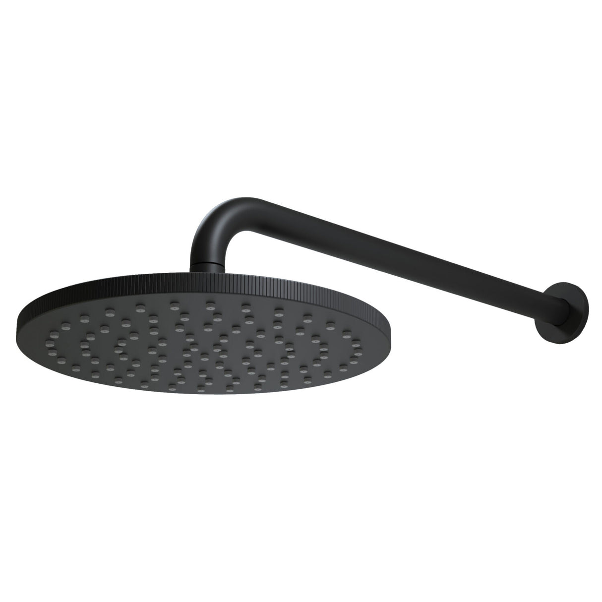 Scudo Core Round Shower Head and Arm in Matt Black