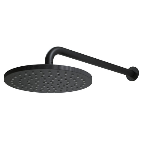 Scudo Core Round Shower Head and Arm in Matt Black