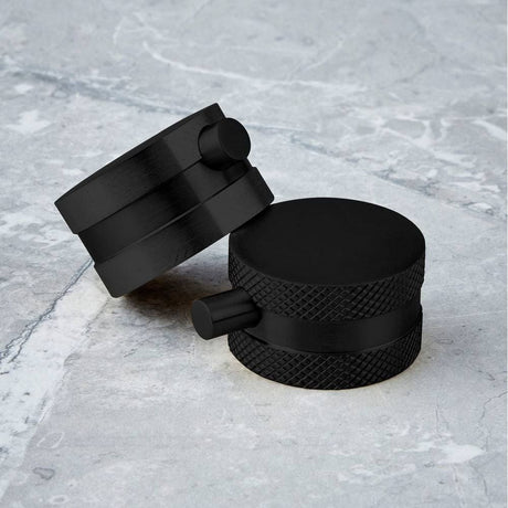 Scudo Core Wall Mounted Bath Shower Mixer in Black handles