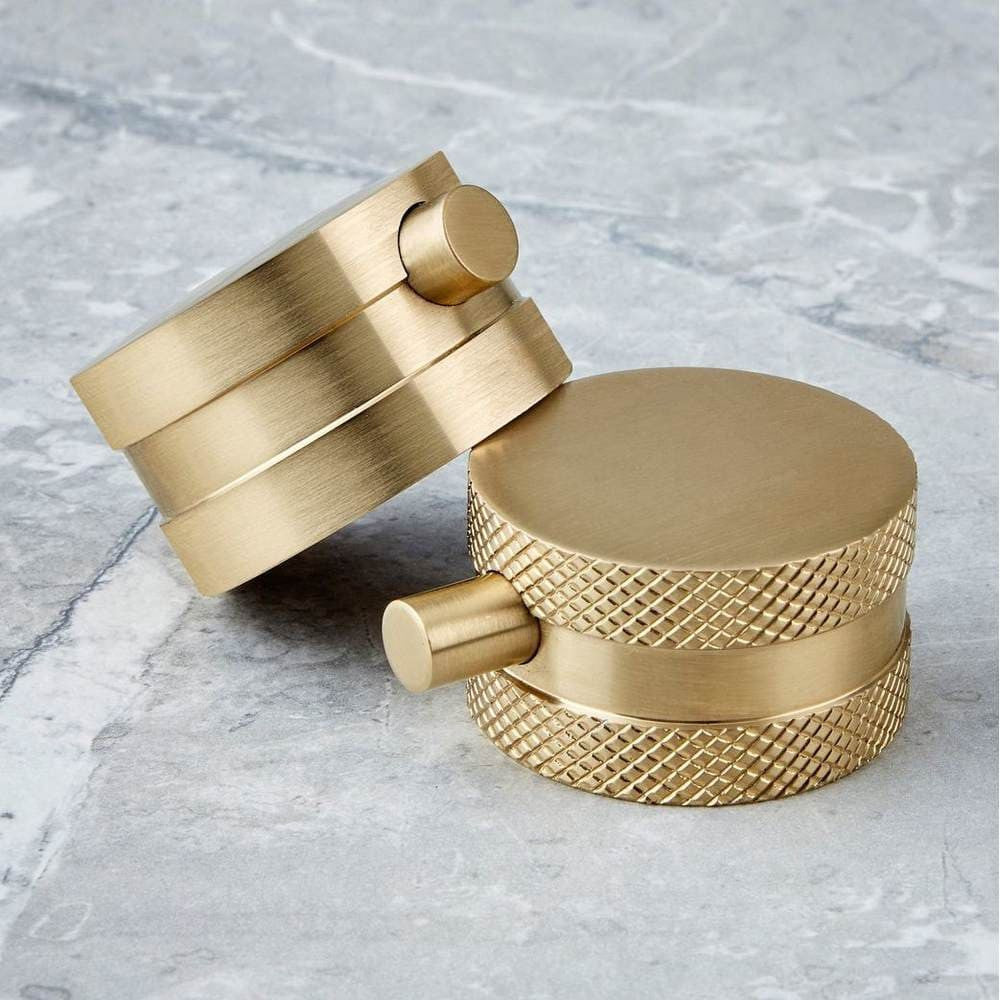 Scudo Core Wall Mounted Bath Shower Mixer in Brushed Brass handles