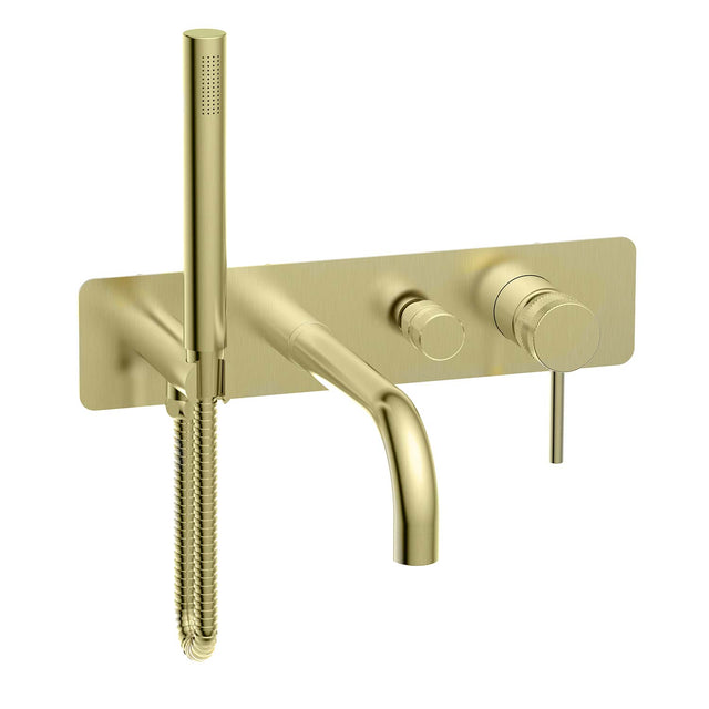 Scudo Core Wall Mounted Bath and Shower Mixer in Brushed Brass new