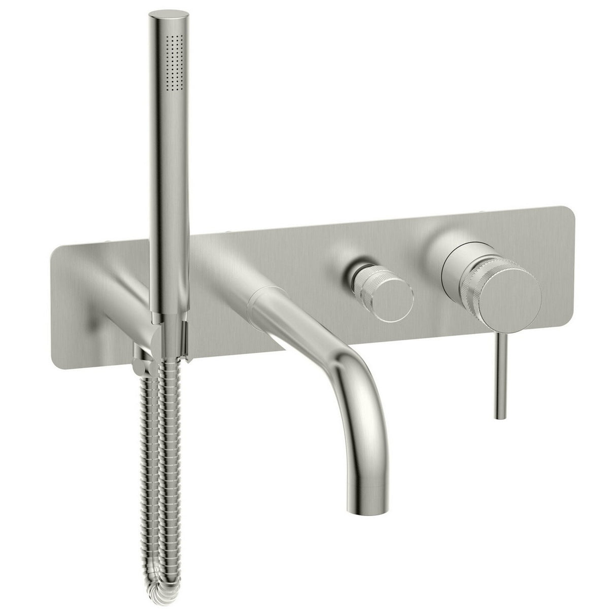 Scudo Core Wall Mounted Bath and Shower Mixer in Brushed Nickel