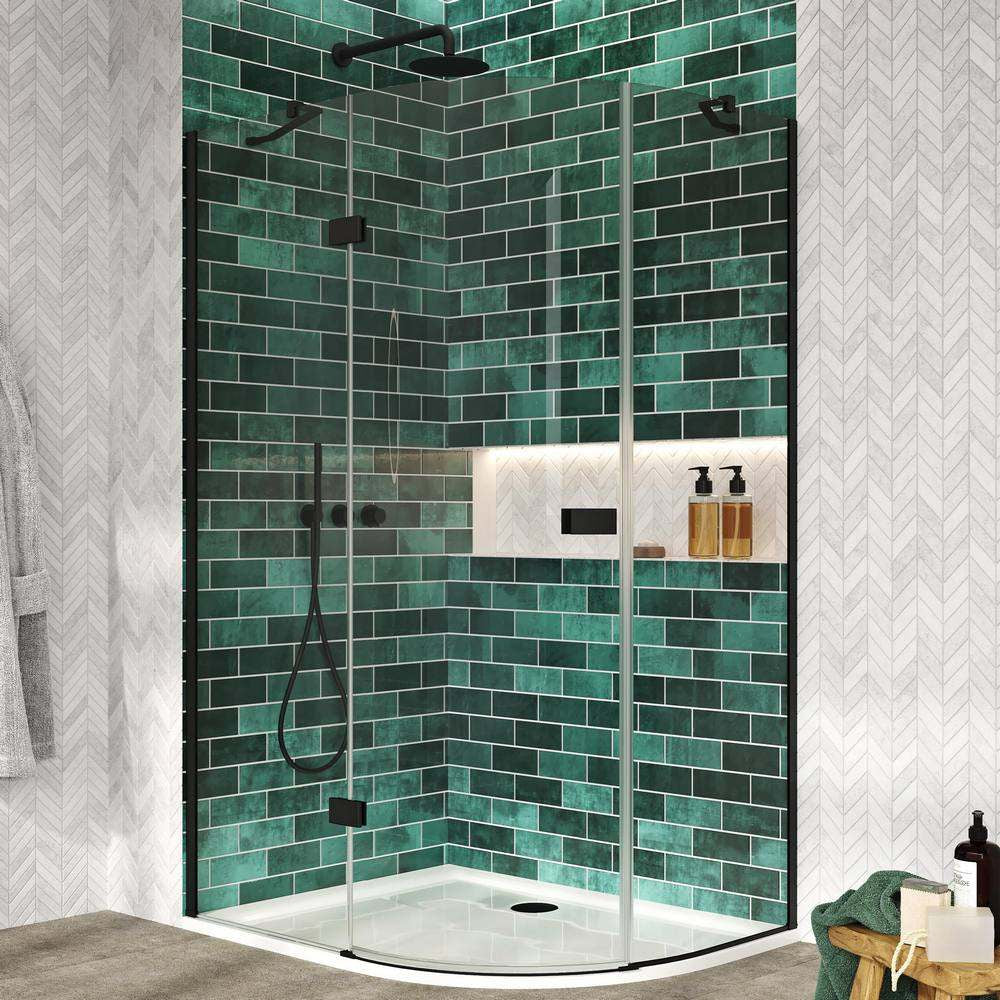 Scudo Dawn Athena Black Hinged Offset Quadrant Shower Enclosure