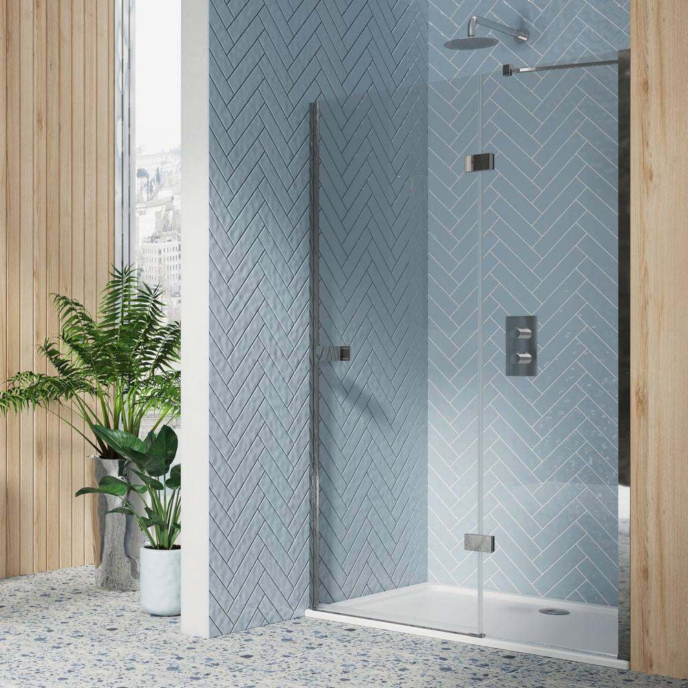 Scudo Dawn Athena Chrome Hinged Inline Shower Door