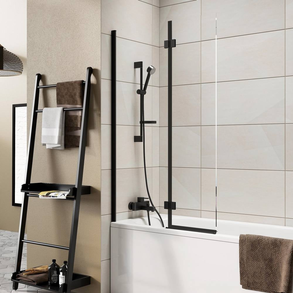 Scudo Dawn Thalia Inward Opening Bath Screen Black