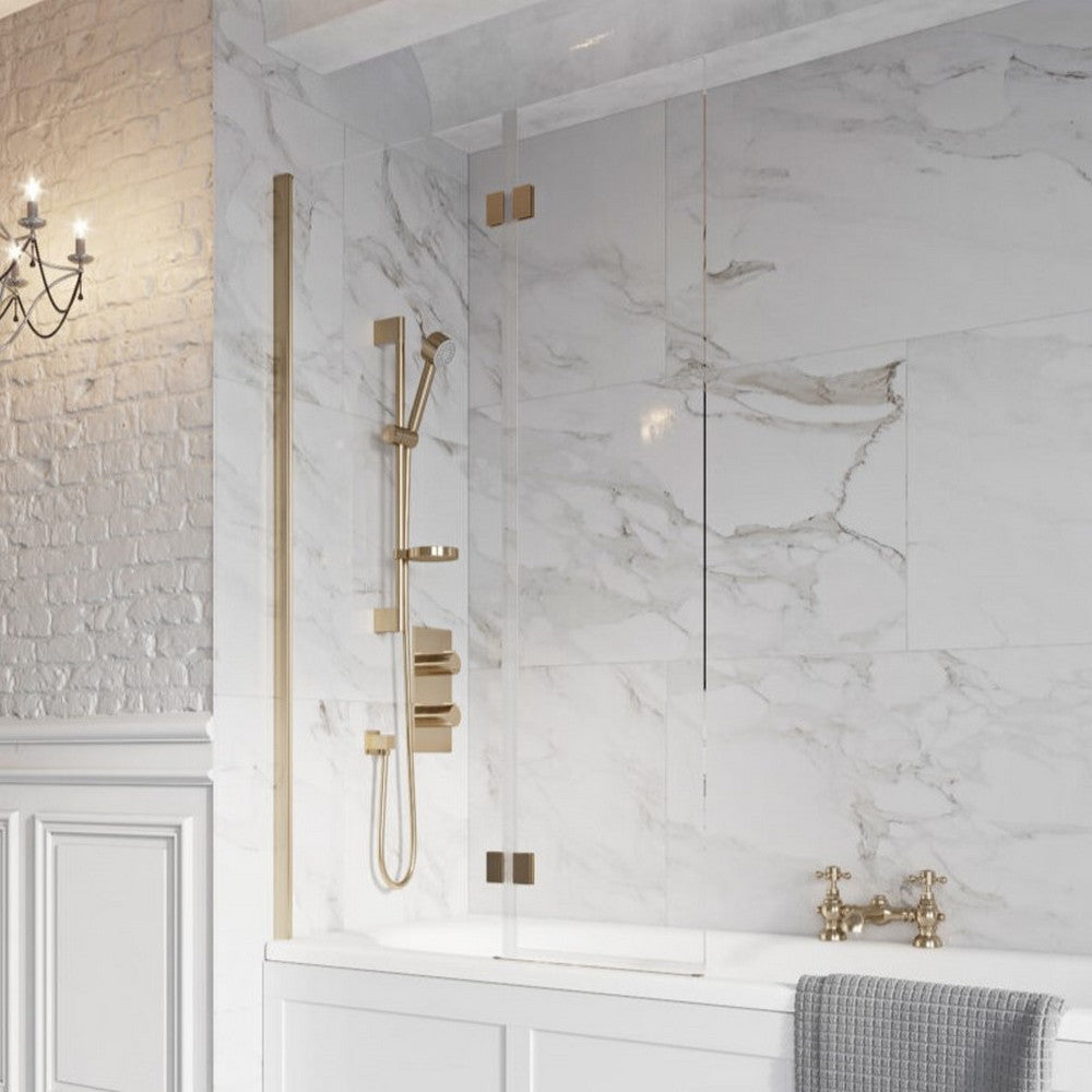 Scudo Dawn Thalia Inward Opening Bath Screen Brass