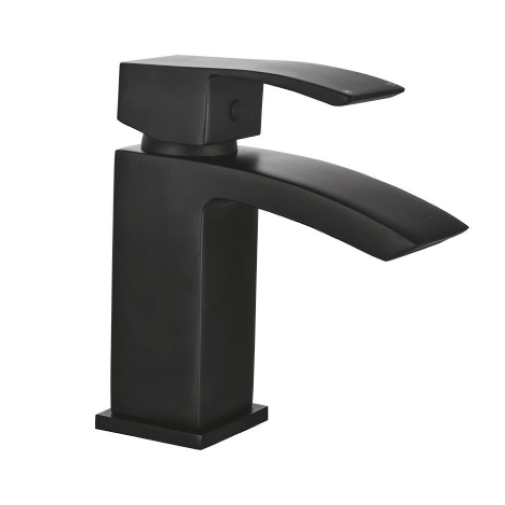 BLACK251ORBL Scudo Descent Black Mono Basin Mixer with Push Waste