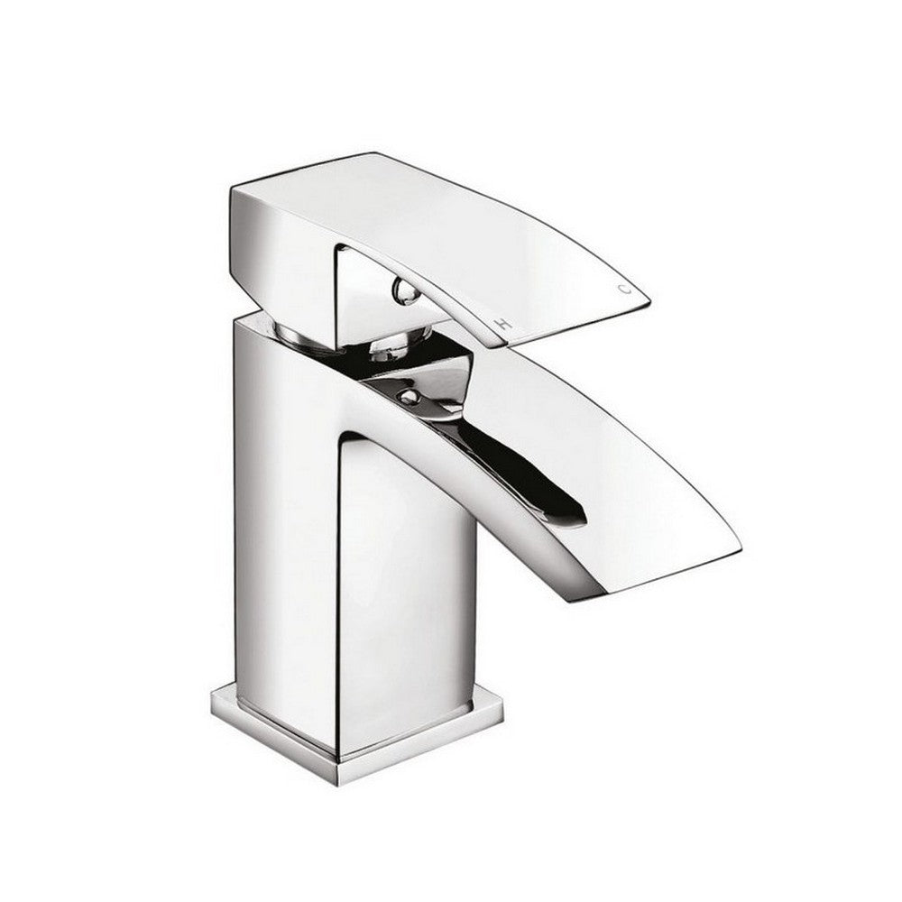 TAP034L Scudo Descent Chrome Mini Mono Basin Mixer with Push Waste