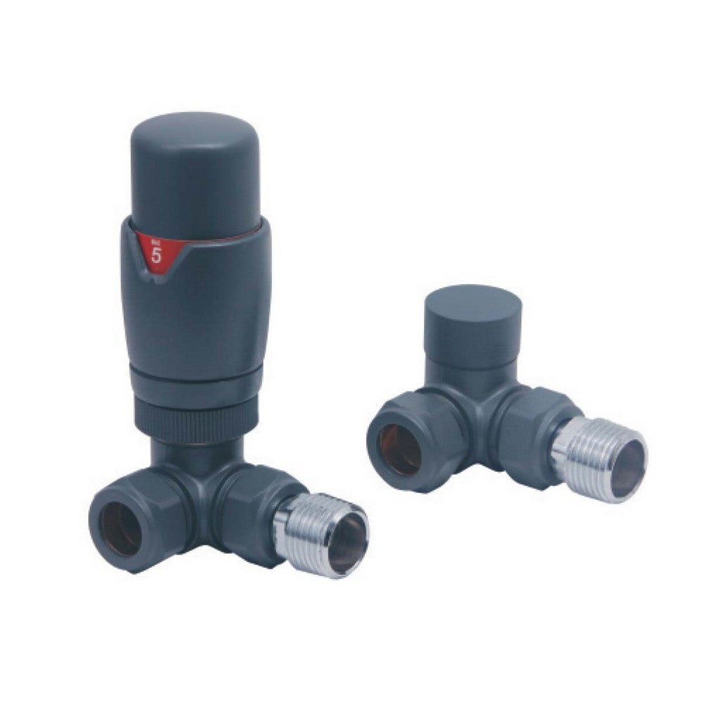 Scudo Designer Anthracite TRV Corner Radiator Valves
