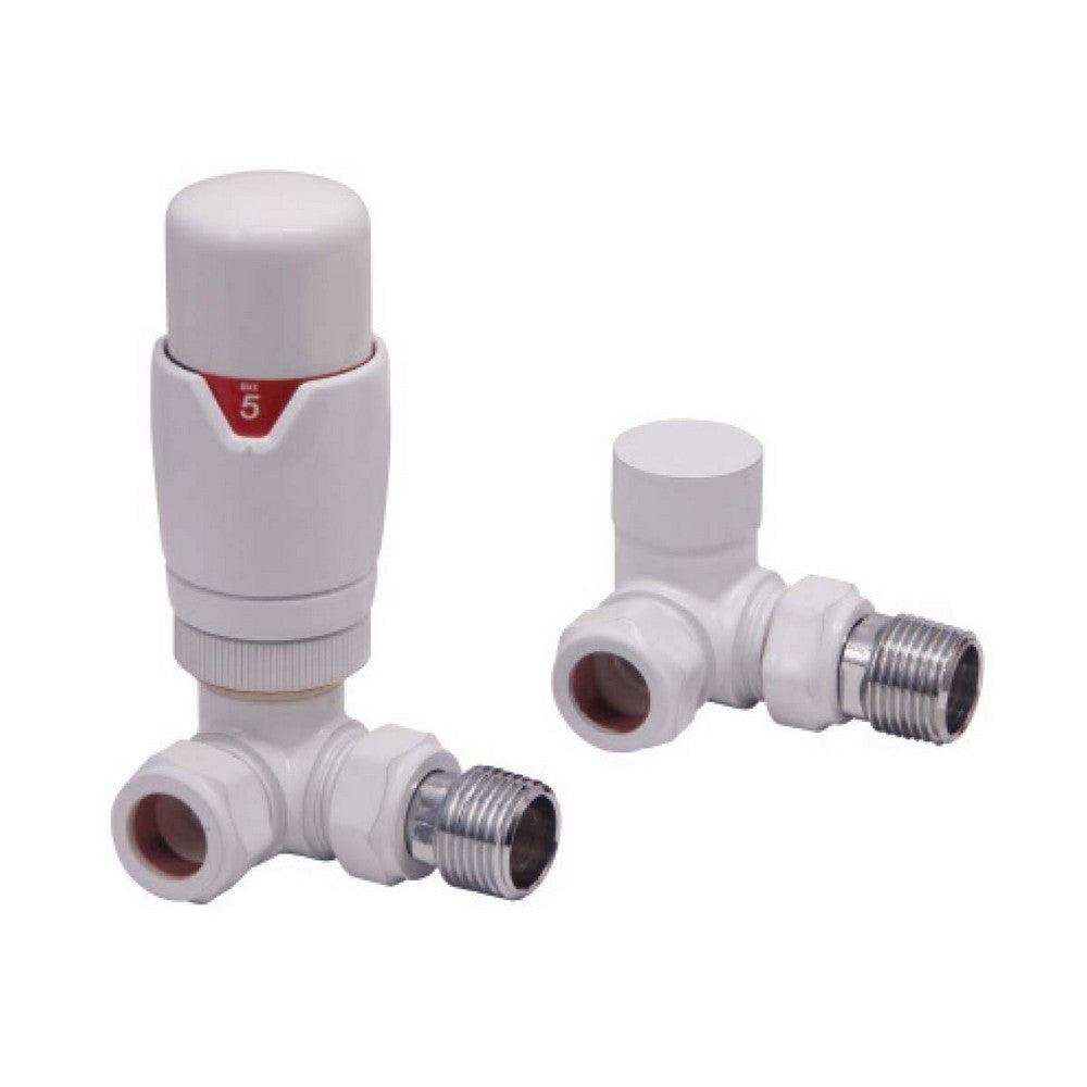 Scudo Designer White TRV Corner Radiator Valves