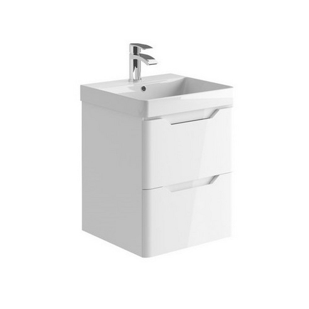 Scudo Ella 500mm Gloss White Wall Mounted Vanity Unit with Basin