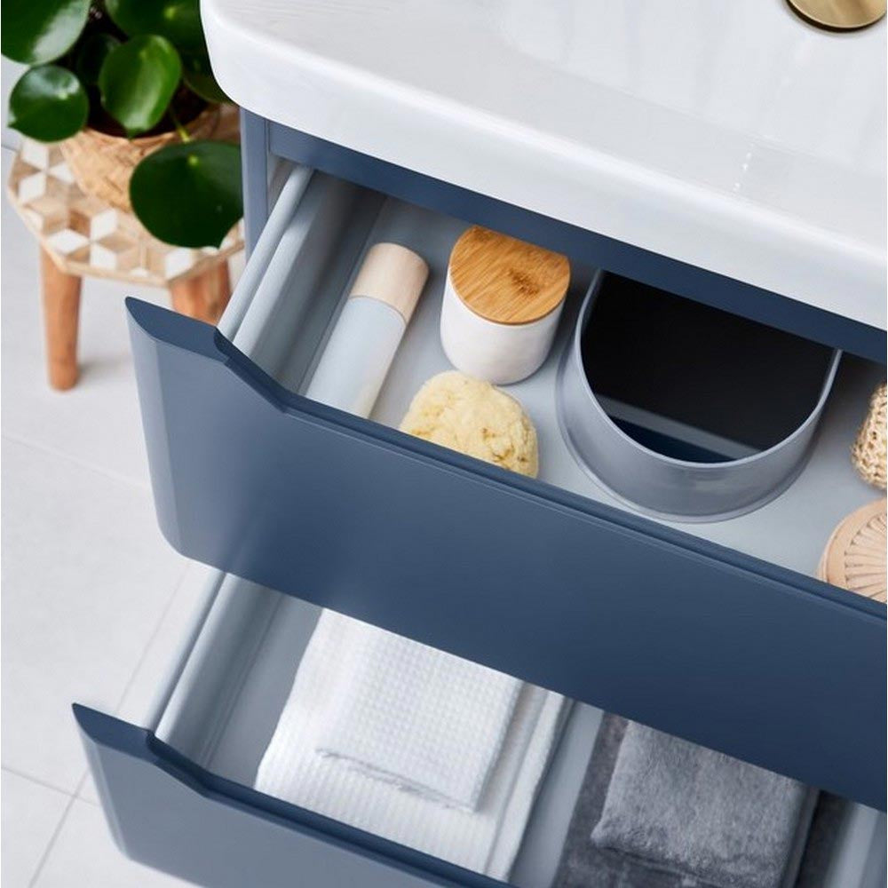 Scudo Ella 500mm Twilight Blue Floorstanding Vanity Unit with Basin Lifestyle