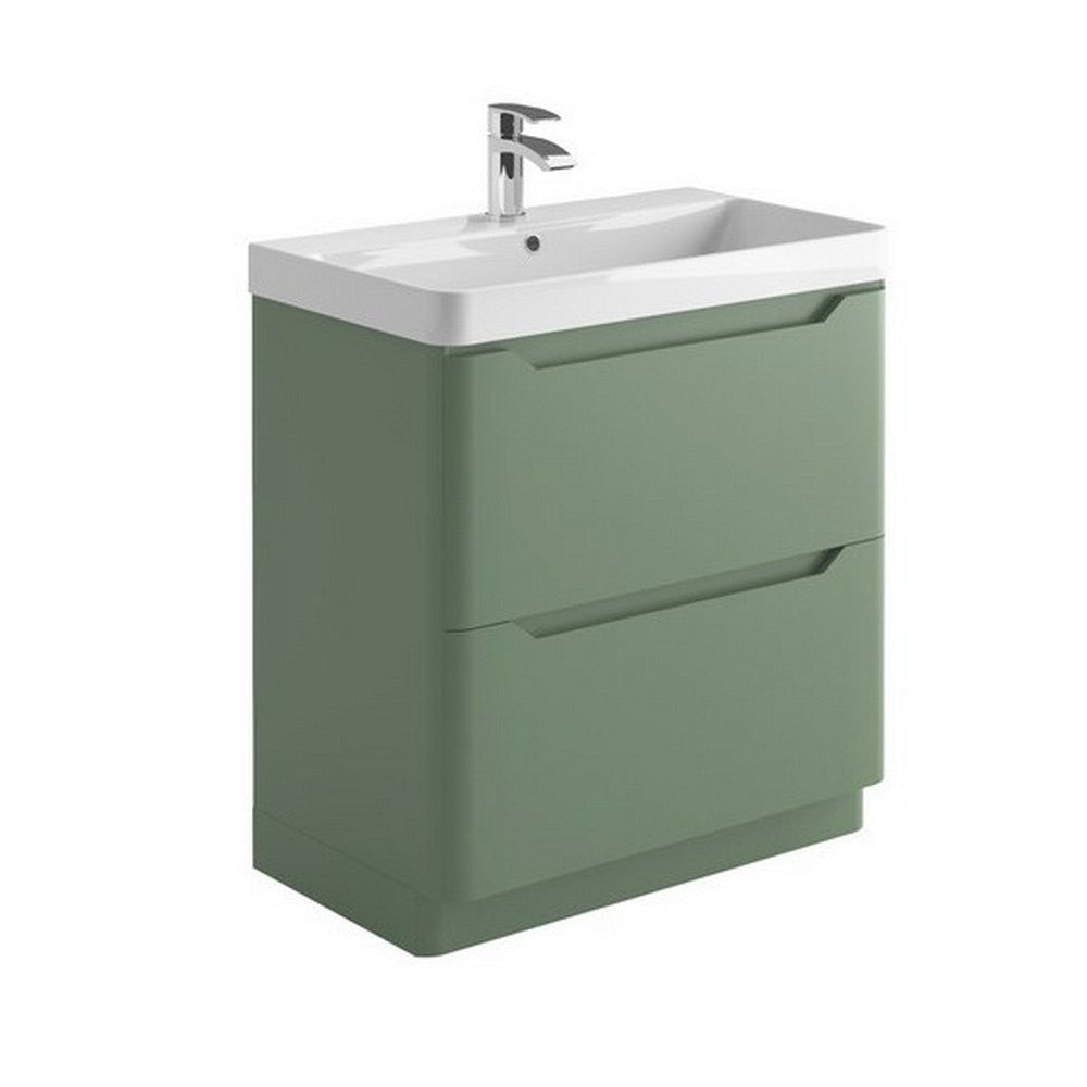 Scudo Ella 800mm Sage Green Floorstanding Vanity Unit with Basin