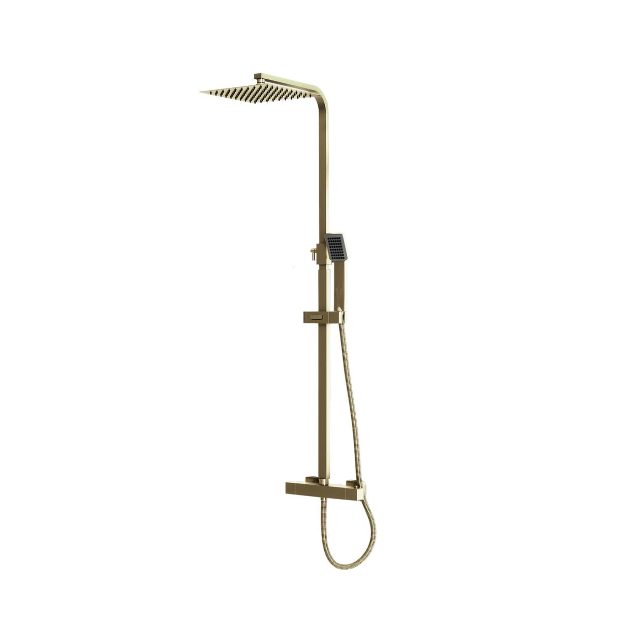 Scudo Elliot Square Brushed Brass Rigid Riser Shower