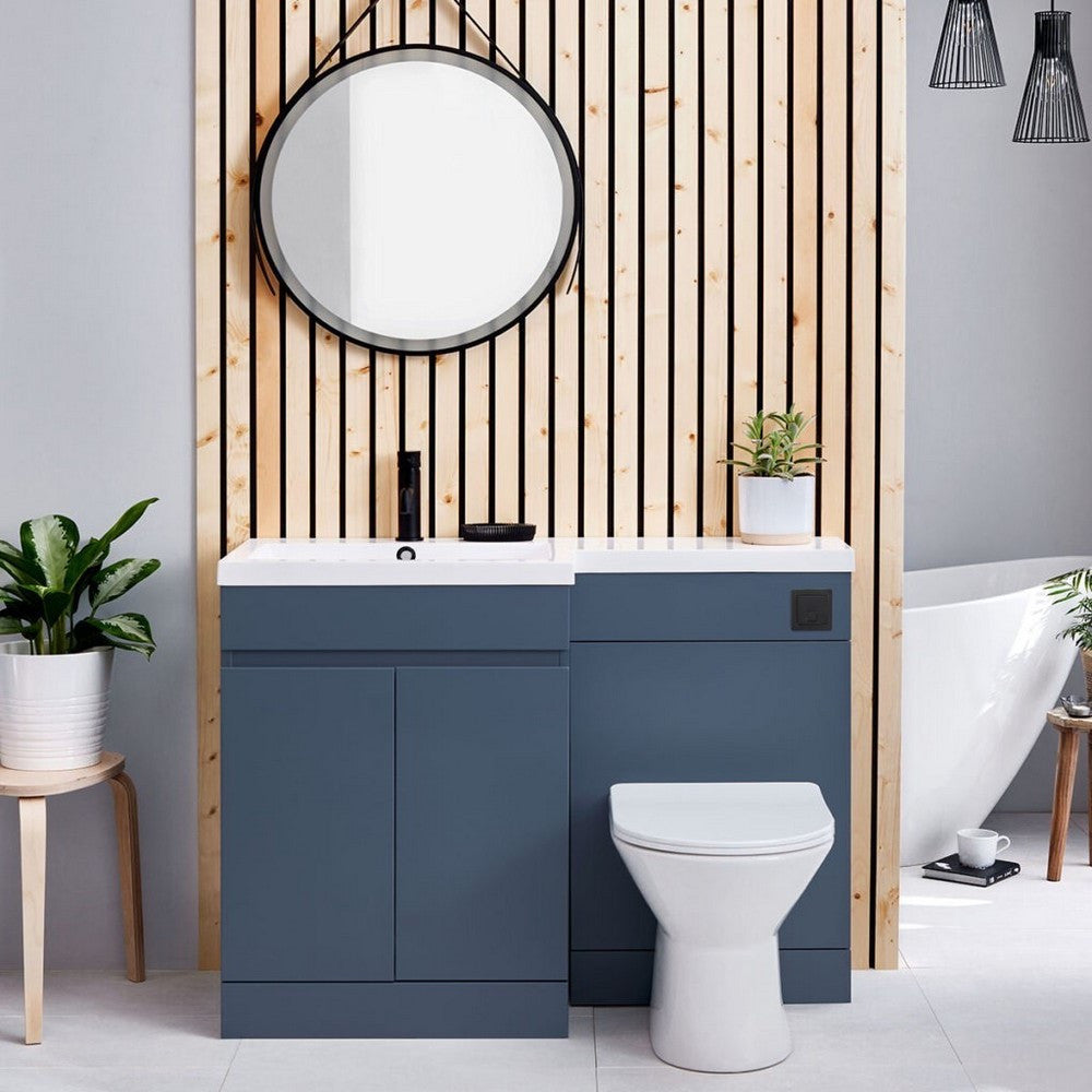 Scudo Empire 1100mm Matt Twilight Blue Left Handed Furniture Pack lifestyle